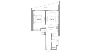 Apartment floor plan, 1 bedroom in The Horizon No. 11009
